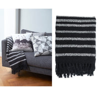 Thumbnail for Bedding House Cotton Fringe Throw Rug Honshu Black