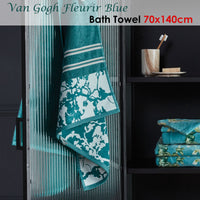 Thumbnail for Bedding House Van Gogh Fleurir Blue Bath Towel