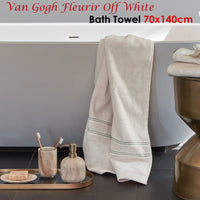 Thumbnail for Bedding House Van Gogh Fleurir Off White Bath Towel