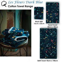 Thumbnail for PIP Studio Les Fleurs Dark Blue Wash Mitt 16cm x 22cm