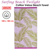 Thumbnail for Bedding House Surfing Beach Twilight Cotton Velour Beach Towel