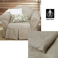 Thumbnail for Micro Suede Sofa Cover Taupe 1 Seater 81 x 109 cm