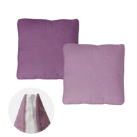 Thumbnail for 2-Tone Mauve Gusseted Linen Texture Look Filled Cushion 45 x 45 x 6 cm