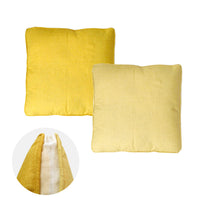 Thumbnail for 2-Tone Yellow Gusseted Linen Texture Look Filled Cushion 45 x 45 x 6 cm