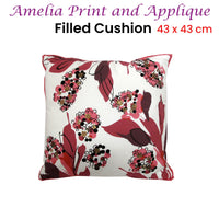 Thumbnail for IDC Homewares Amelia Applique Pink Filled Cushion 43 x 43 cm