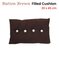 Thumbnail for Button Brown Oblong Filled Cushion 30 x 45 cm