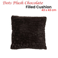 Thumbnail for Dots Chocolate Dots Chocolate Plush Filled Cushion 43 x 43 cm