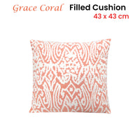 Thumbnail for J.Elliot Home Grace Coral Applique Filled Cushion 43 x 43 cm