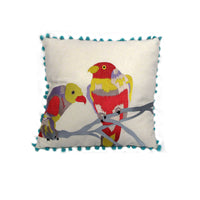 Thumbnail for J.Elliot Home Parakeet Bird Embroidered & Filled Cushion 43 x 43 cm