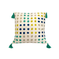 Thumbnail for J.Elliot Home Polka Dots Tassel Blue Filled Cushion 43 x 43 cm