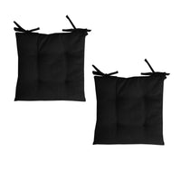 Thumbnail for Set of 2 Outdoor Polyester Solid Chair Pads 40 x 40cm Black