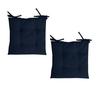 Thumbnail for Set of 2 Outdoor Polyester Solid Chair Pads 40 x 40cm Navy Blue