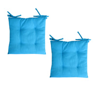 Thumbnail for Set of 2 Outdoor Polyester Solid Chair Pads 40 x 40cm Ocean Blue