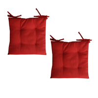 Thumbnail for Set of 2 Outdoor Polyester Solid Chair Pads 40 x 40cm Red