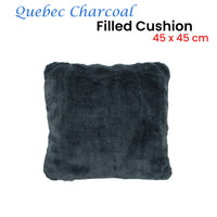 Thumbnail for J.Elliot Home Quebec Charcoal Quality Long Pile Faux Fur Filled Cushion 45 x 45 cm