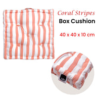 Thumbnail for IDC Homewares Coral Stripes Box Cushion 40 x 40 x 10 cm