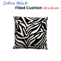 Thumbnail for J.Elliot Home Zebra Embroidered Black Filled Cushion 43 x 43 cm