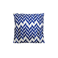 Thumbnail for J.Elliot Home Zinc Embroidered Blue Filled Cushion 43 x 43 cm