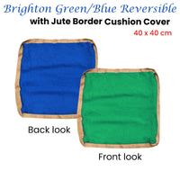 Thumbnail for Brighton Green Blue Reversible Cushion Cover 40 x 40 cm