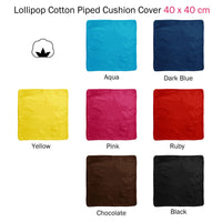 Thumbnail for Lollipop Cotton Piped Square Cushion Cover 40 x 40 cm Pink