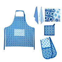 Thumbnail for IDC Homewares 5 Pce Cotton Kitchen Set Azure Blue