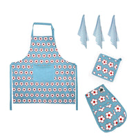 Thumbnail for IDC Homewares 6 Pce Cotton Bud Cotton Kitchen Set Blue