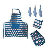 Thumbnail for IDC Homewares 6 Pce Cotton Bud Cotton Kitchen Set Navy