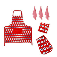 Thumbnail for IDC Homewares 6 Pce Cotton Bud Cotton Kitchen Set Red