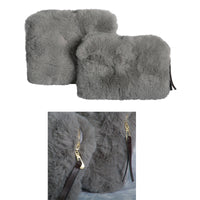 Thumbnail for J.Elliot Home Demi Set of 2 Cosmetic Pouches Silver Grey