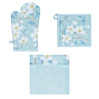 Thumbnail for Set of 3 Renee Cotton Cover Kitchen Textile Sky Blue