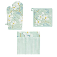 Thumbnail for Set of 3 Renee Cotton Cover Kitchen Textile Mint Green