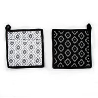 Thumbnail for IDC Homewares Set of 2 Alcazar Black Pot Holders