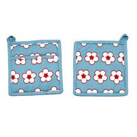 Thumbnail for IDC Homewares Set of 2 Cotton Bud Blue Pot Holders