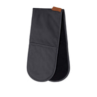 Thumbnail for J Elliot Home Selby Cotton Double Oven Mitt Glove 17 x 82 cm Charcoal & Black