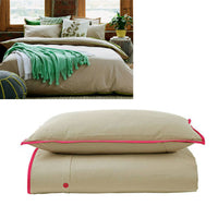 Thumbnail for Jane Barrington Cotton Quilt Cover Set Taupe/Hot Pink Double