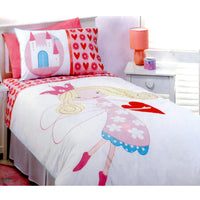 Thumbnail for Rose Garden 250TC Love Heart Fairy Quilt Cover Set Single