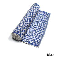 Thumbnail for Checkered Cotton Ribbed Table Runner 33 x 150 cm Blue