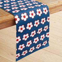 Thumbnail for IDC Homewares 100% Cotton Printed Table Runner Cotton Bud Navy