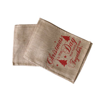 Thumbnail for Christmas Jute Woven Taupe Table Runner 33 x 180cm Joyful