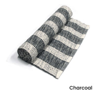 Thumbnail for Noah Stripe Cotton Ribbed Table Runner 33 x 150 cm Charcoal