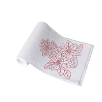 Thumbnail for Christmas Print White Table Runner 33 x 180cm Poinsettia