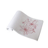 Thumbnail for Christmas Print White Table Runner 33 x 180cm Two Poinsettia