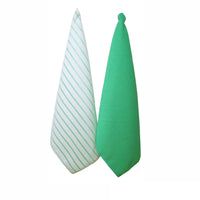 Thumbnail for IDC Homewares Set of 2 Solid and Stripe Microfiber Tea Towels Mint