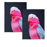 Thumbnail for IDC Homewares Set of 2 Christopher Vine Design Tea Towels Pink Galah