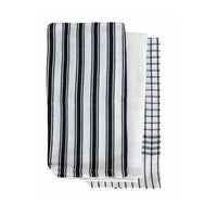 Thumbnail for IDC Homewares Set of 3 Gardenia Cotton Tea Towels Black