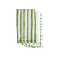 Thumbnail for IDC Homewares Set of 3 Gardenia Cotton Tea Towels Green 50cm x 70cm