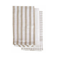 Thumbnail for IDC Homewares Set of 3 Gardenia Cotton Tea Towels Taupe