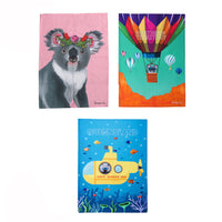 Thumbnail for Set of 3 Christopher Vine Design 100% Cotton Tea Towels 50 x 70 cm - Koala Fun