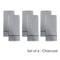 Thumbnail for J.Elliot Home Set of 6 Elly Terry Tea Towels Charcoal