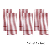 Thumbnail for J.Elliot Home Set of 6 Elly Terry Tea Towels Red